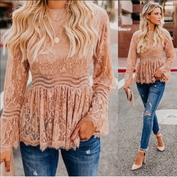 Vici Tops - Vici Lace Peplum Top